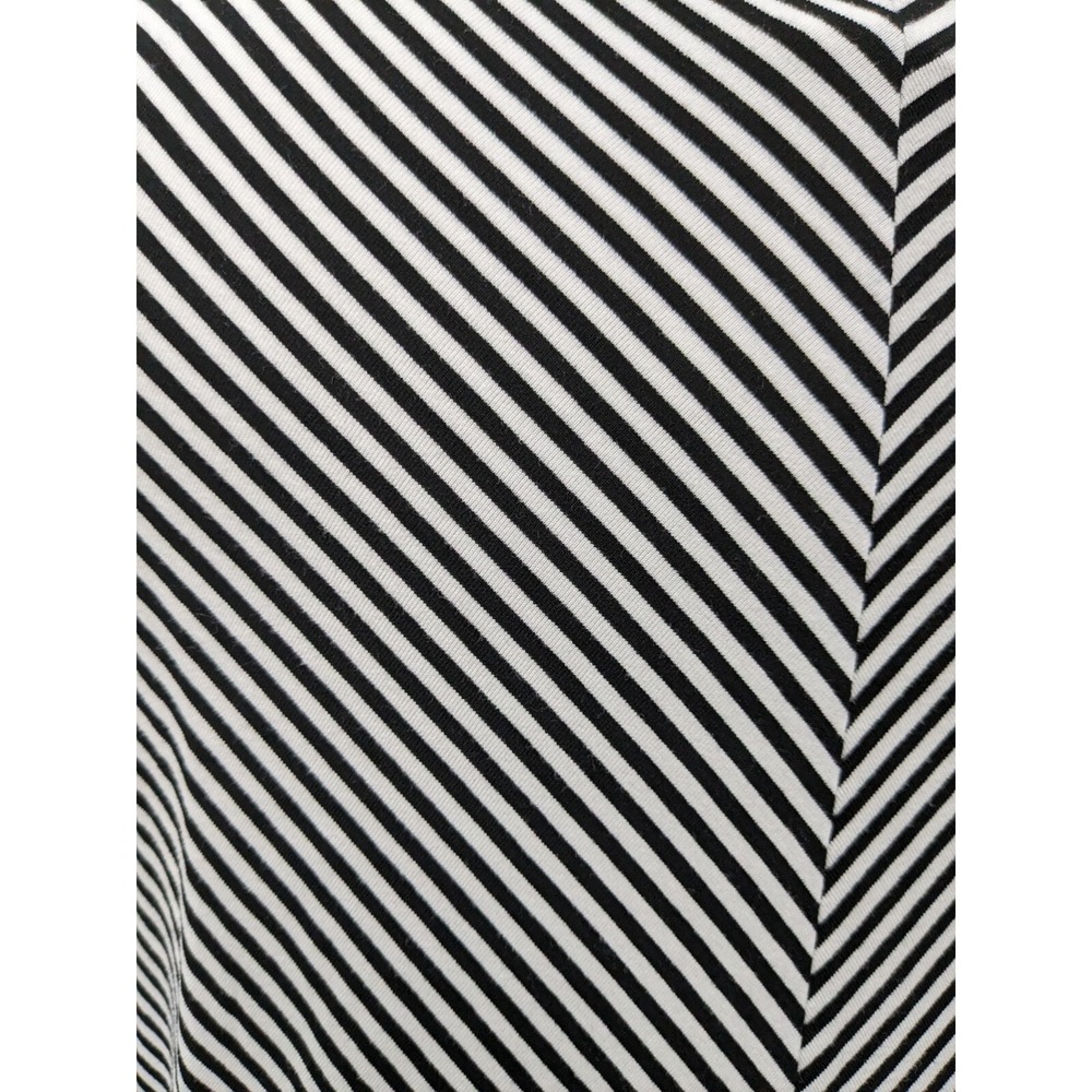 Chico's Striped Knit Top Size 3 XL Black White 3/4 Sleeve High-Low Hem - Picture 3 of 12